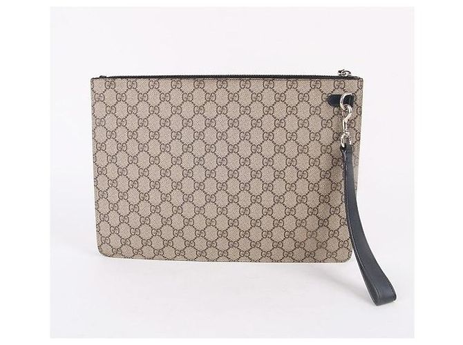 Gucci Pochette GG Supreme Stripe Marron - vue 6