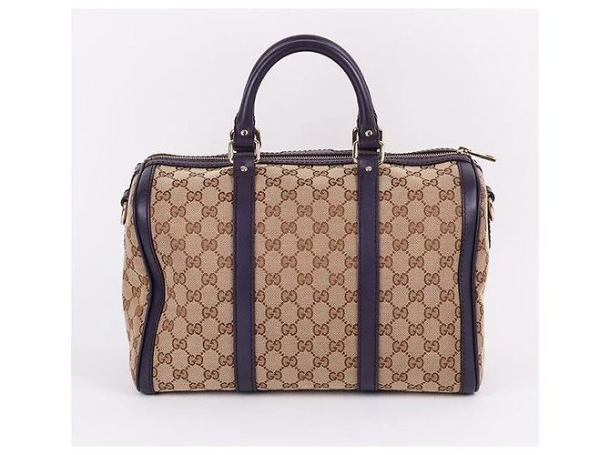 Gucci Borsa Boston GG Jacquard Viola Marrone - vista 6