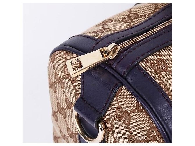 Gucci Borsa Boston GG Jacquard Viola Marrone - vista 8