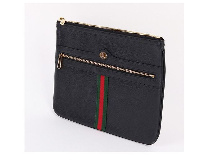 Gucci Ophidia Black Leather Clutch Bag - vista 3