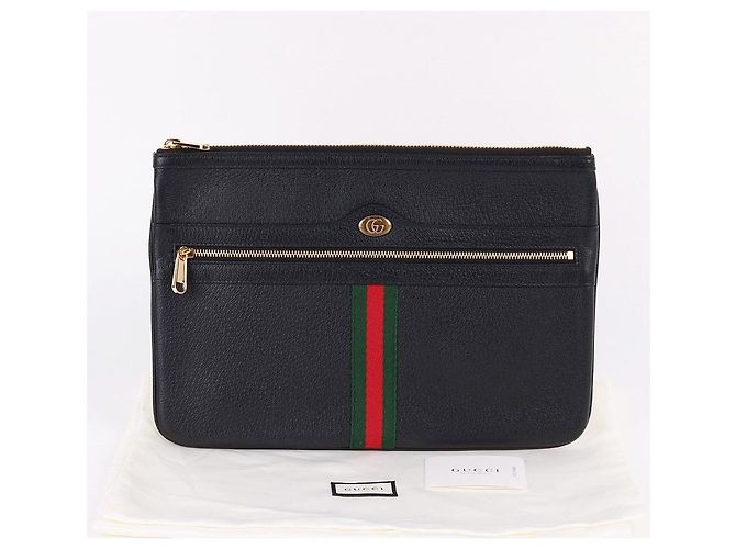Gucci Clutch in pelle nera Ophidia Nero - vista 10