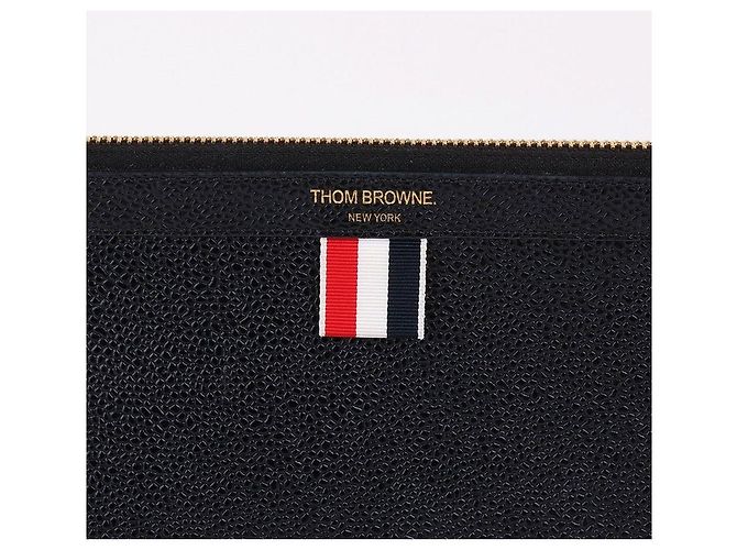 Thom Browne Grande borsa a mano in pelle nera Nero - vista 2