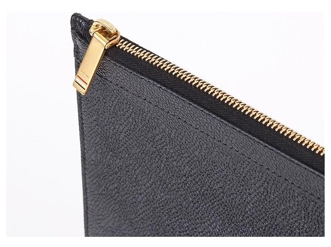 Thom Browne Grande borsa a mano in pelle nera Nero - vista 4