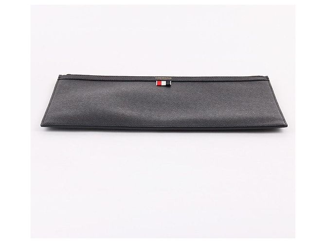 Thom Browne Grande borsa a mano in pelle nera Nero - vista 7