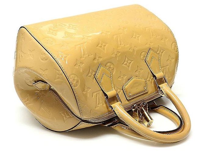 Louis Vuitton Borsa tote Montana in Monogram Vernis Beige Noisette D'oro - vista 3