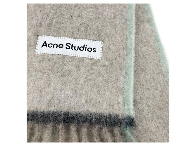 Sciarpa in lana e mohair Acne Studios ALS Verde - vista 7