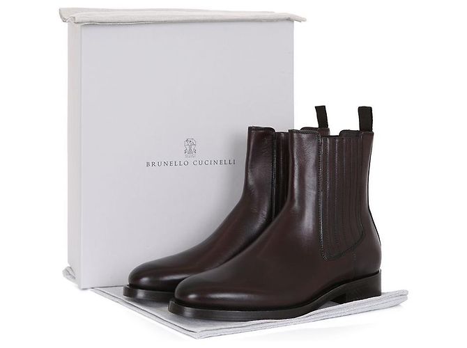 Brunello Cucinelli Stivali Chelsea in mogano Nero - vista 10