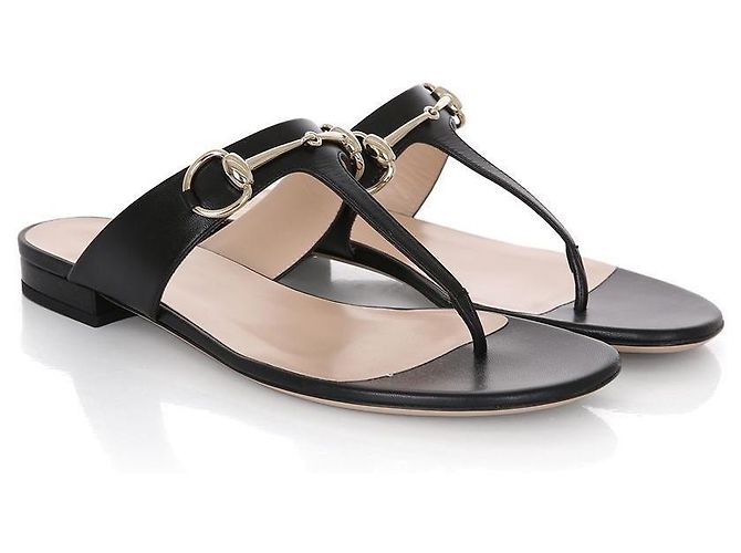 Gucci Sandali infradito in pelle Horsbit Multicolore - vista 4