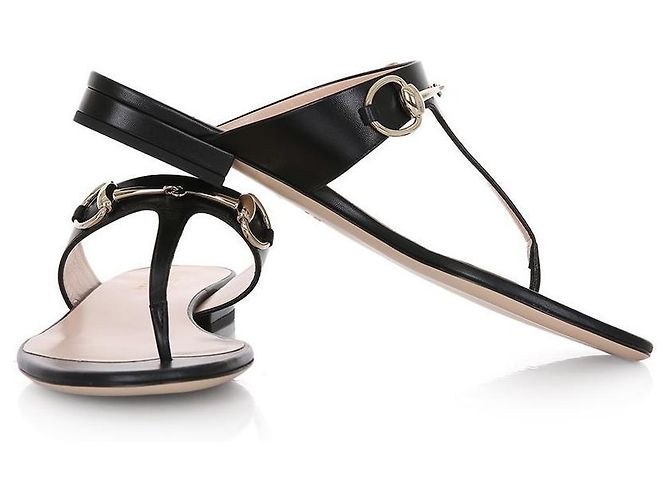 Gucci Sandali infradito in pelle Horsbit Multicolore - vista 5