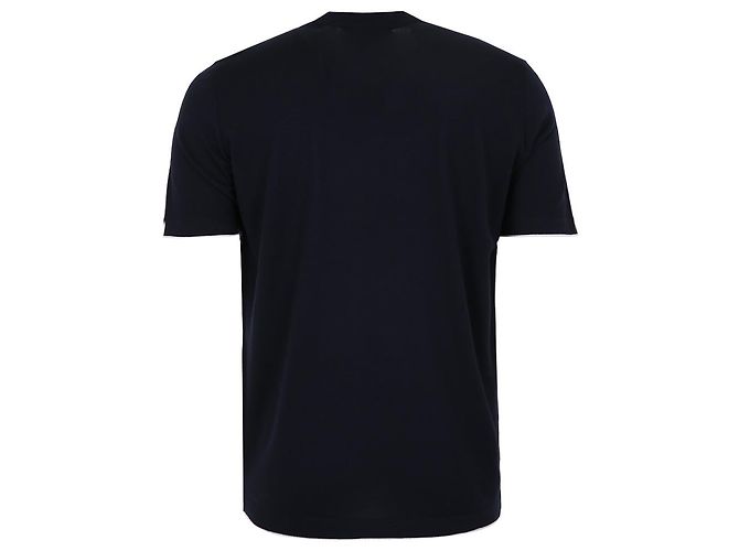 Kiton Navy Wollstrick T-Shirt Blau - Ansicht 3