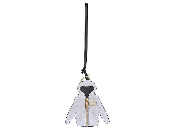 Miu Miu Llave de cuero gris con capucha Plata - vista 2