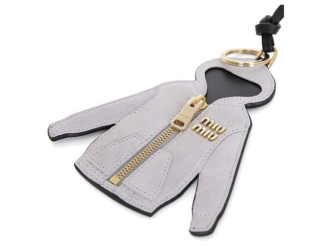 Miu Miu Llave de cuero gris con capucha Plata - vista 4