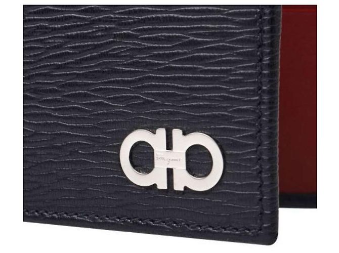 Salvatore Ferragamo NERO Double Gancini Wallet Silver Black - view 7