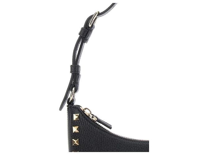 Valentino Borsa hobo mini Lockstud in pelle granulata Nero - vista 5