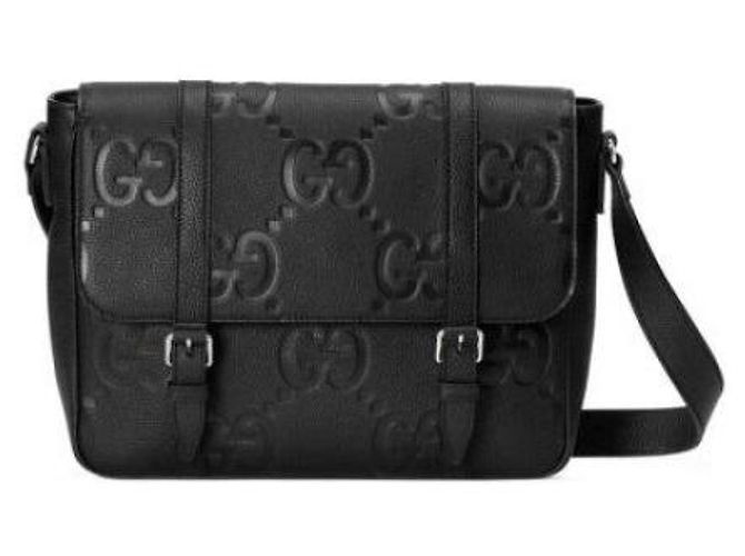 Gucci Borsa Messenger Jumbo GG Media Nero - vista 4