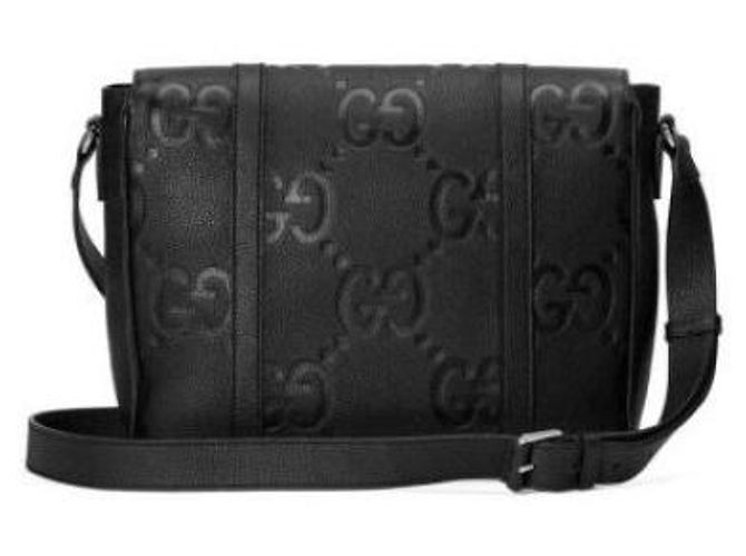 Gucci Borsa Messenger Jumbo GG Media Nero - vista 5