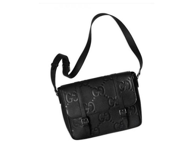 Gucci Borsa Messenger Jumbo GG Media Nero - vista 7