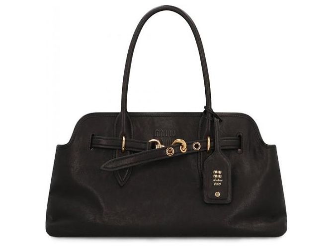 Miu Miu Borsa in pelle Nappa Nero - vista 4