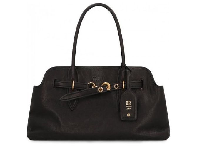 Miu Miu Borsa in pelle Nappa Nero - vista 5