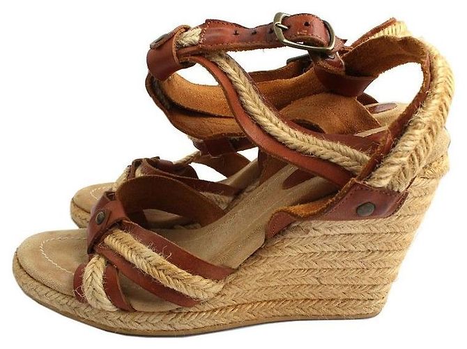 Isabel Marant Sandali con zeppa in rafia Multicolore - vista 3
