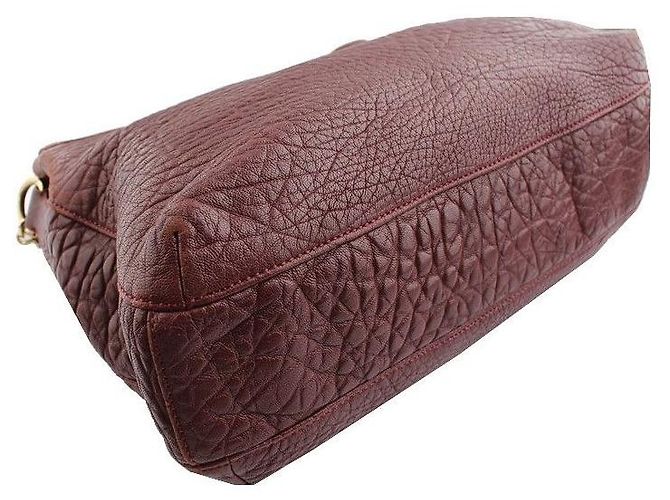 Tory Burch Burgundy Embossed Flap Shoulder Card Wallet Set Red - view 3