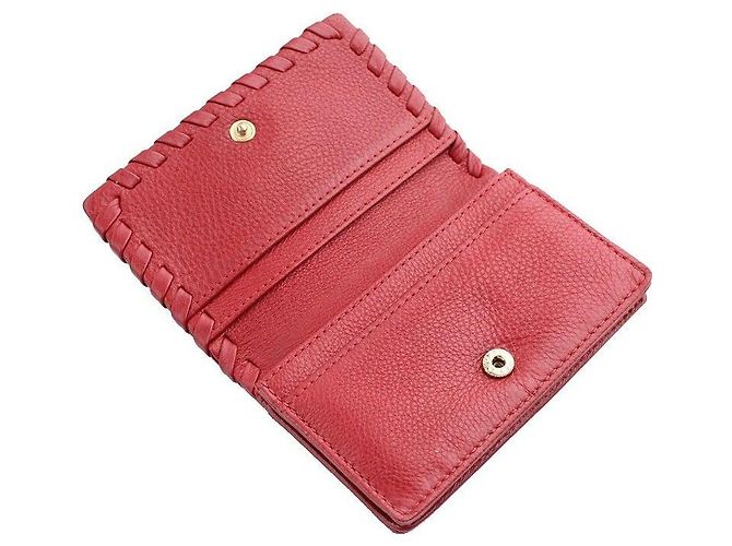 Tory Burch Burgundy Embossed Flap Shoulder Card Wallet Set Red - view 7