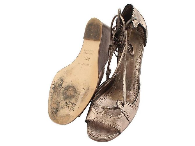 Hermès Tacco wedge bronzo Ghillies Lace Arancione - vista 4