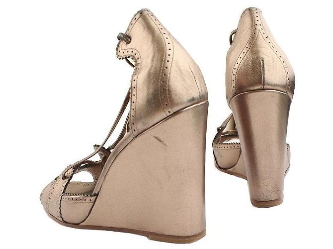 Hermès Tacco wedge bronzo Ghillies Lace Arancione - vista 5