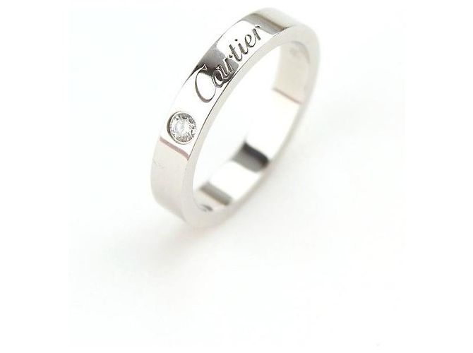 Cartier Platin-Diamantring US-Größe Weiß - Ansicht 3