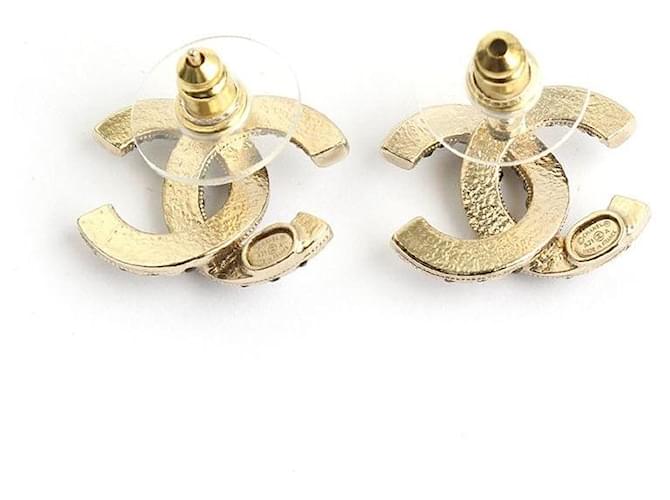 Chanel Orecchini in perle e cristalli placcati oro CC Bianco - vista 3