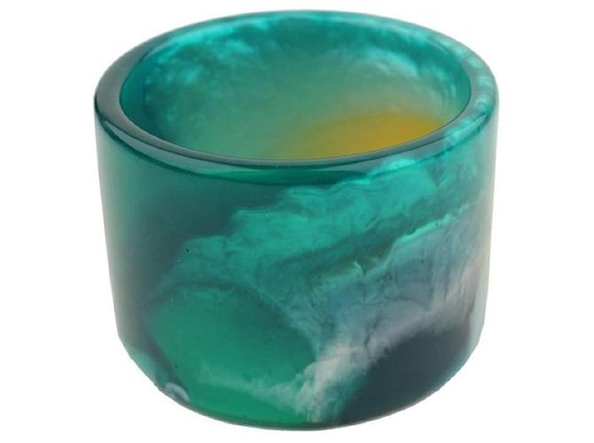 Bracciale bangle logo nero multicolore Armani Green Blu - vista 3