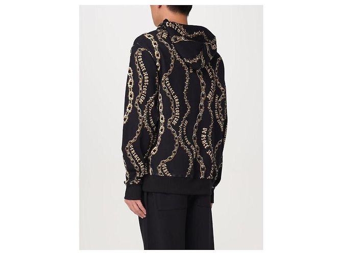 Versace Sudadera con capucha con estampado de cadena integral Negro - vista 5
