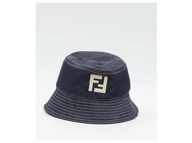 Fendi Denim Bucket Hat Square Blue - view 4