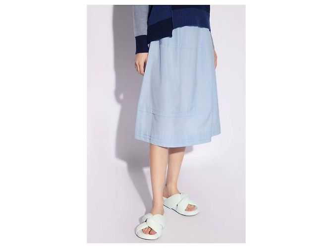 Marni Falda midi acampanada de popelina Azul - vista 5