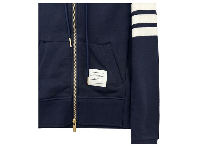 Thom Browne Jaqueta com capuz e zíper para mulheres Azul - vista 4
