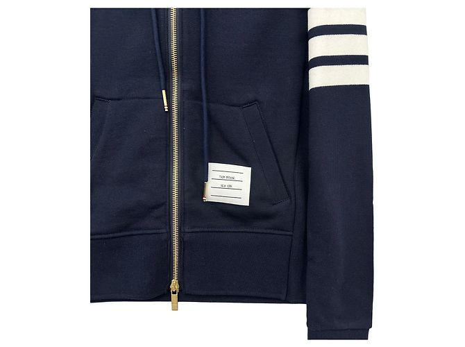 Thom Browne Jaqueta com capuz e zíper para mulheres Azul - vista 9