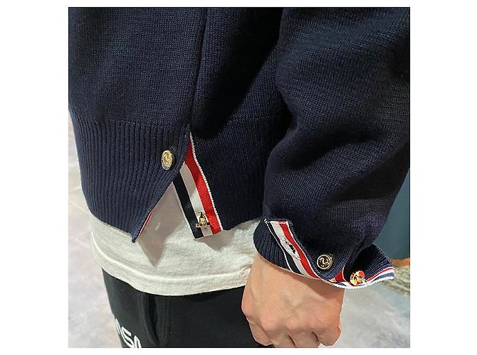 Thom Browne Milano Streifen Strickjacke Navy Blau - Ansicht 18