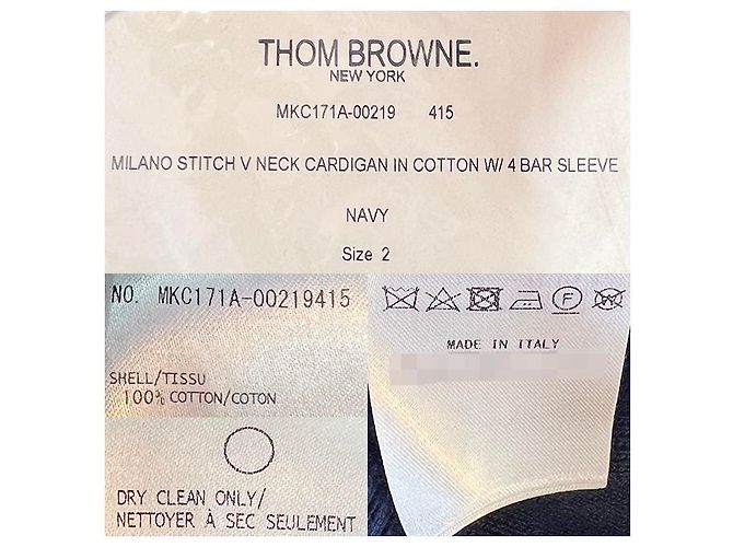 Thom Browne Milano Streifen Strickjacke Navy Blau - Ansicht 19