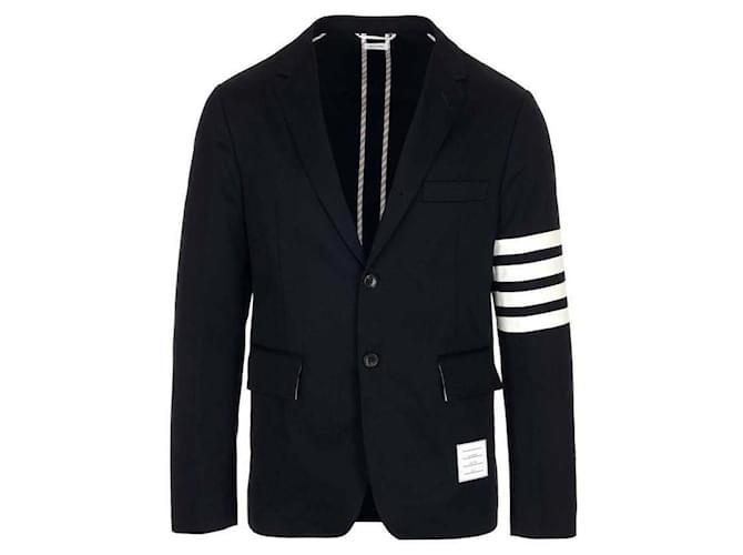 Thom Browne Bar Stripe Unconstructed Jacket Blue - view 4