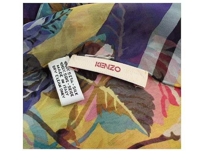 Kenzo Sciarpa lunga in seta con motivo floreale Multicolore - vista 4