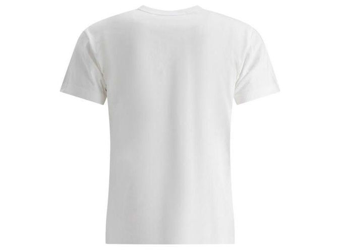 Comme Des Garcons Kurzarm-T-Shirt mit rotem Herz-Patch AX Weiß - Ansicht 5
