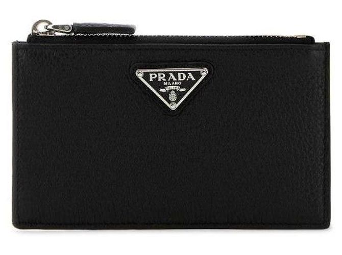 Prada Leather Zip Card Case Black - view 4