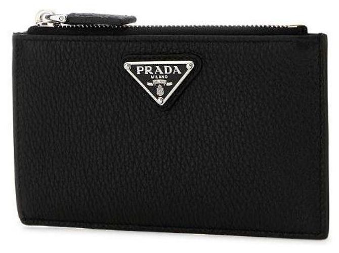 Prada Leather Zip Card Case Black - view 5