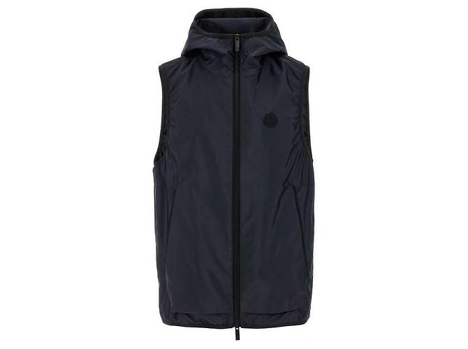 Moncler Gilet con cappuccio Blu - vista 4