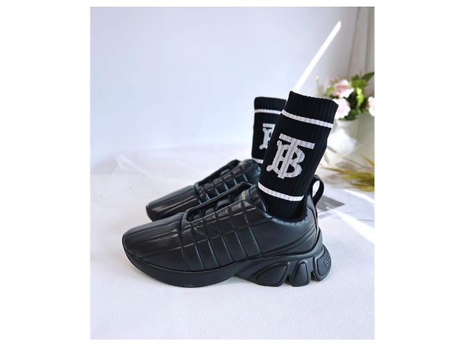 Burberry Calze sportive Monogram TB Nero Bianco - vista 13