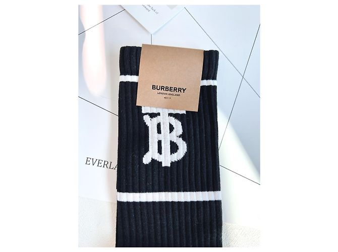 Burberry Calze sportive Monogram TB Nero Bianco - vista 14