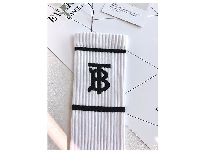 Burberry Calze sportive Monogram TB Nero Bianco - vista 18