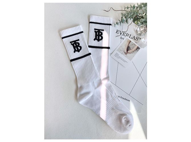 Burberry Calze sportive Monogram TB Nero Bianco - vista 21