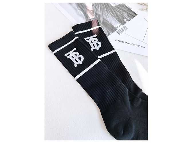 Burberry Calze sportive Monogram TB Nero Bianco - vista 9