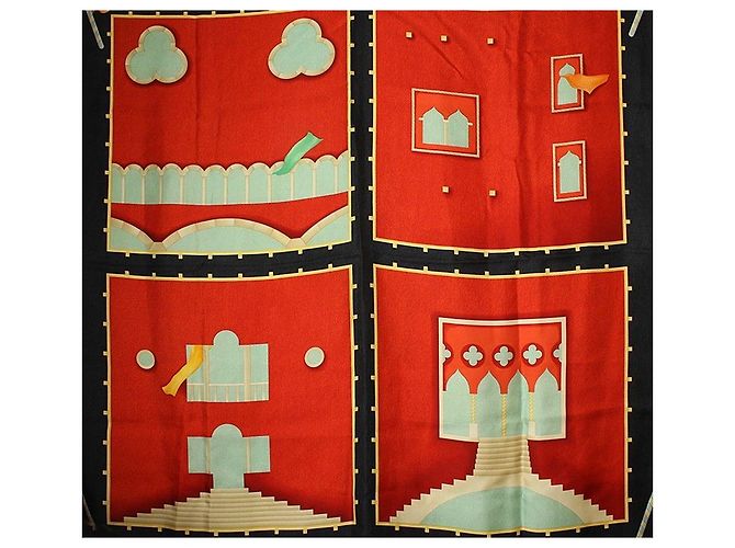 Bulgari Foulard in seta Alhambra Carre Multicolore - vista 4